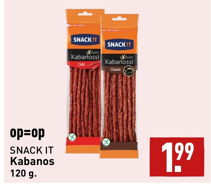 Op Op Snack It Kabanos G Aanbieding Bij Aldi