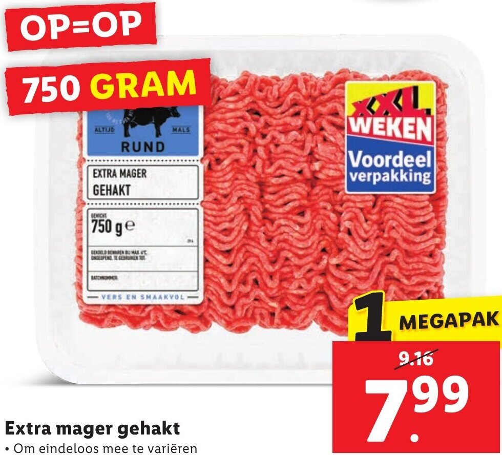 Extra Mager Gehakt 750g Aanbieding Bij Lidl