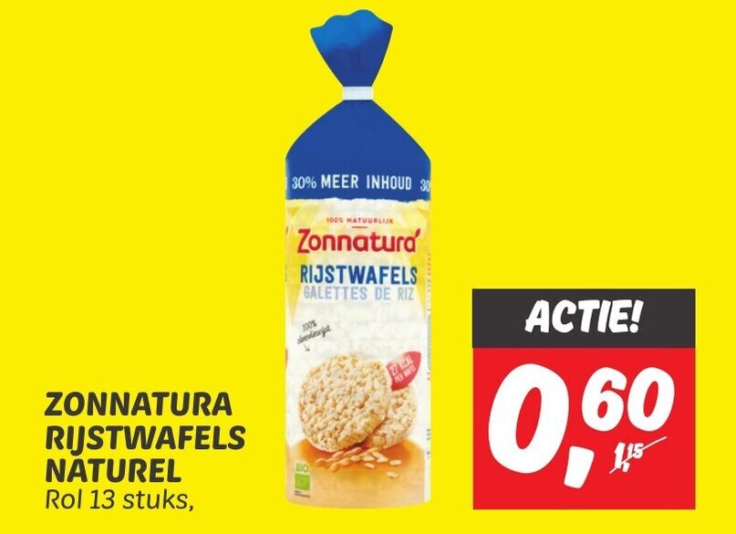 Zonnatura Rijstwafels Naturel Rol Stuks Aanbieding Bij Dekamarkt