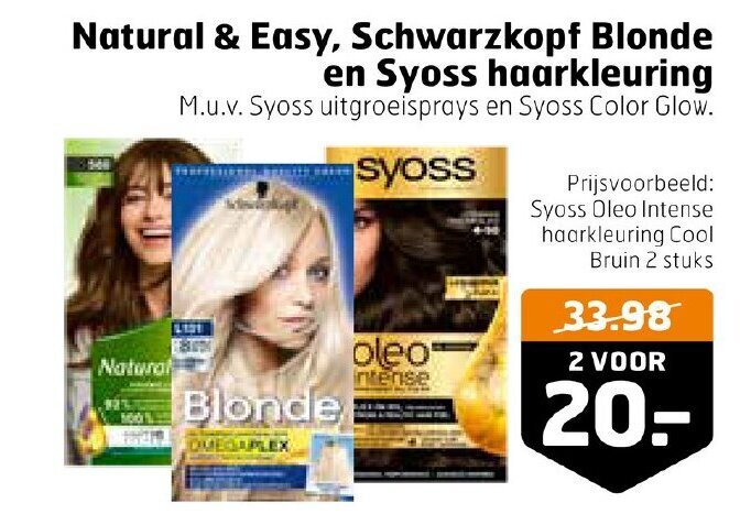 Natural Easy Schwarzkopf Blonde En Syoss Haarkleuring Aanbieding Bij