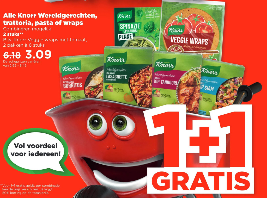 Alle Knorr Wereldgerechten Trattoria Pasta Of Wraps Aanbieding Bij PLUS