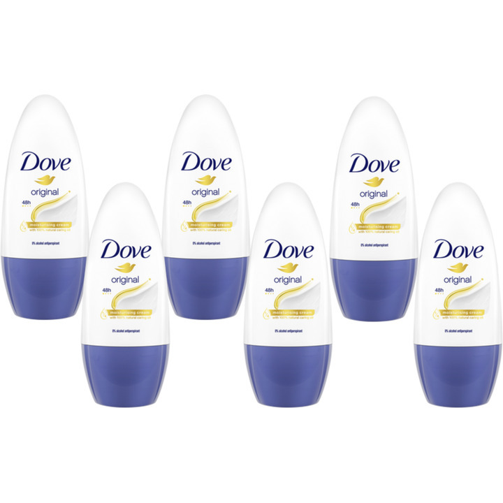 Dove Anti Transpirant Deodorant Roller Original 6 X 50ml Aanbieding Bij