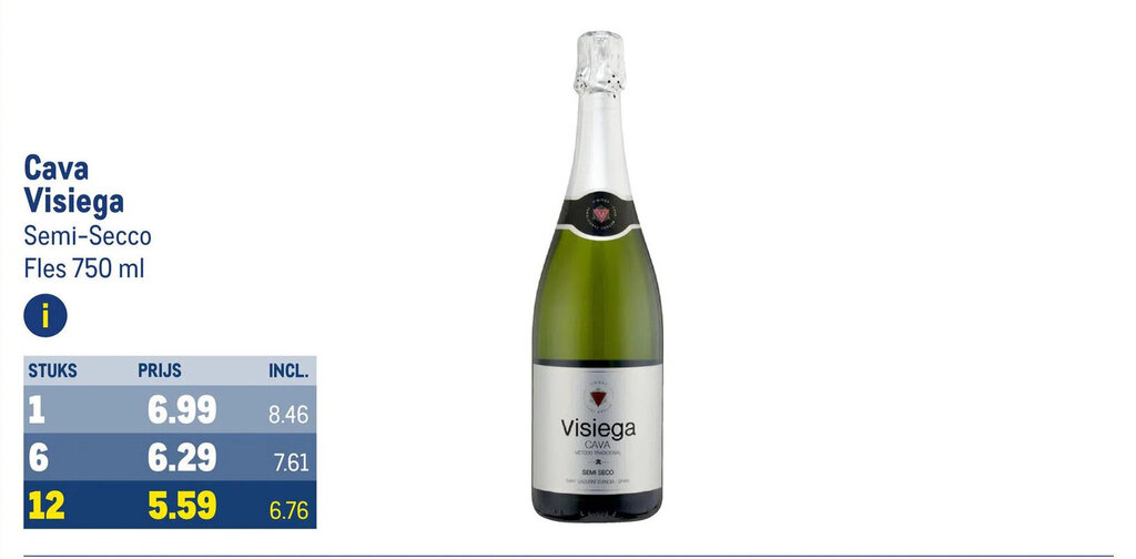 Cava Visiega Semi Secco Fles Ml Aanbieding Bij Makro