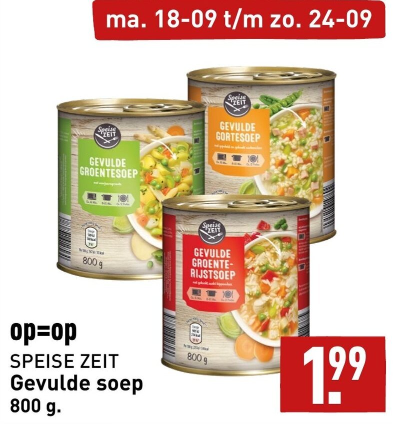 SPEISE ZEIT Gevulde Soep 800g Aanbieding Bij ALDI