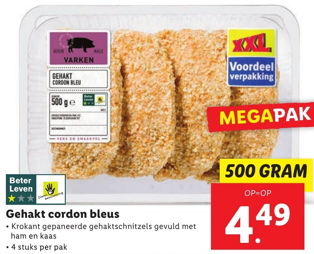 Gehakt Cordon Bleus 500g Aanbieding Bij Lidl