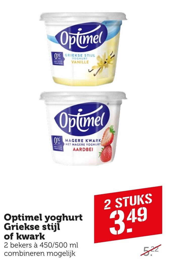 Optimel Yoghurt Griekse Stijl Of Kwark Aanbieding Bij Coop