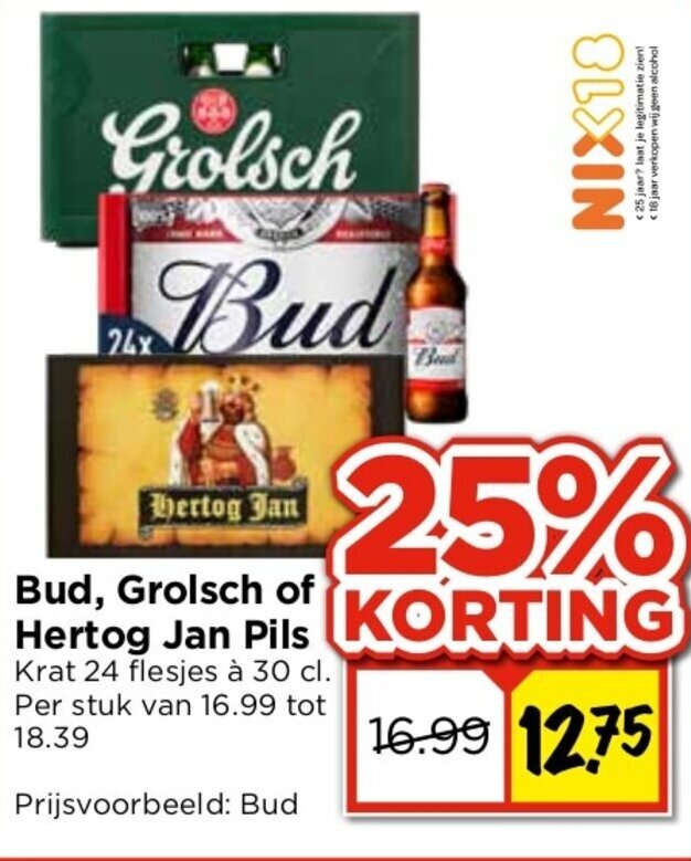 Bud Grolsch Of Hertog Jan Pils Aanbieding Bij Vomar