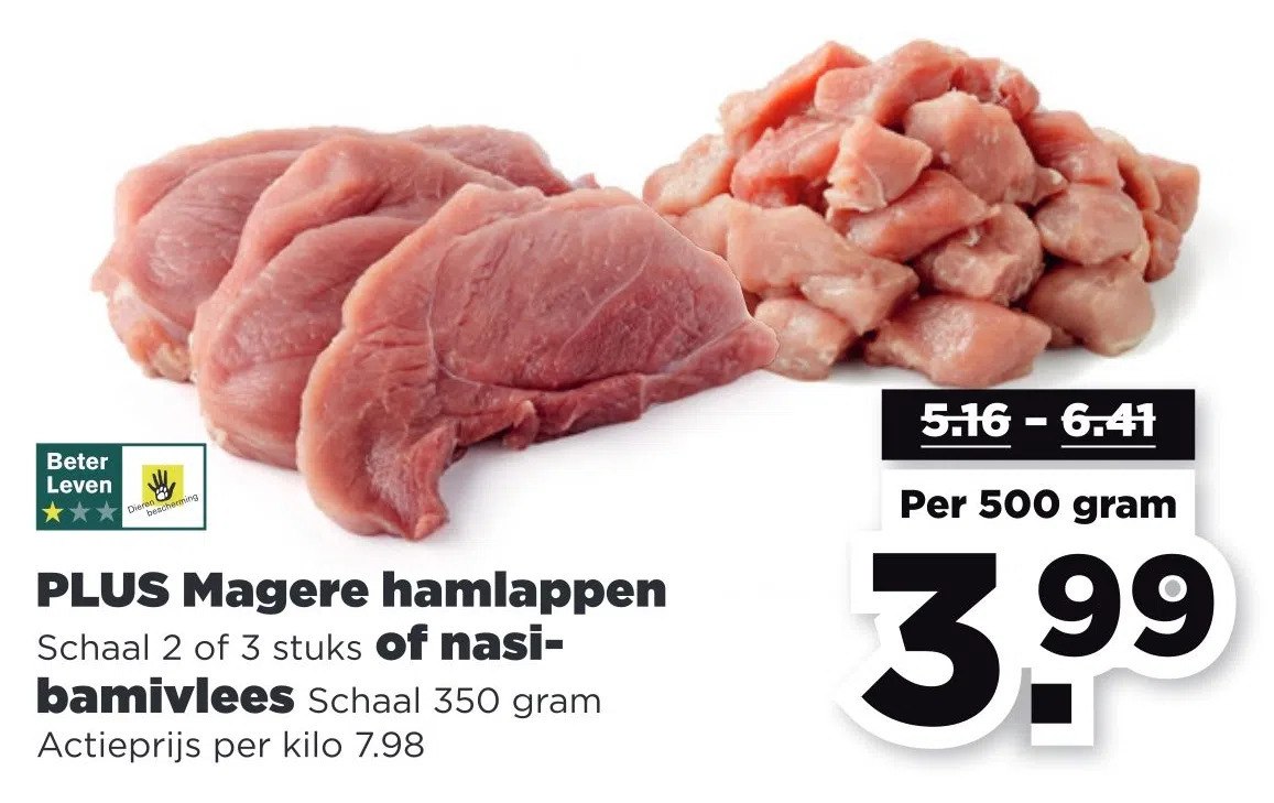 Plus Magere Hamlappen Of Nasi Bamivlees Aanbieding Bij PLUS