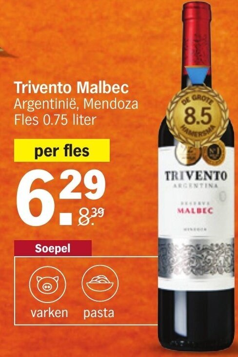 Trivento Malbec Fles 0 75 Liter Aanbieding Bij Albert Heijn