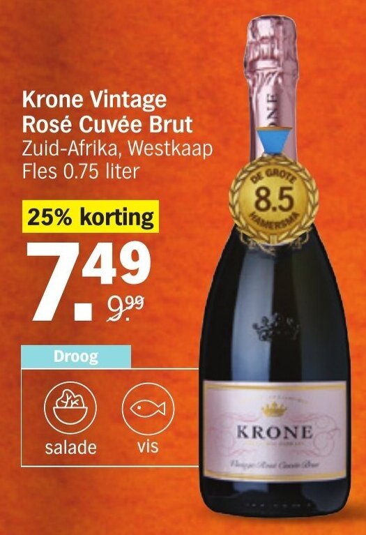 Krone Vintage Ros Cuv E Brut Fles Liter Aanbieding Bij Albert Heijn