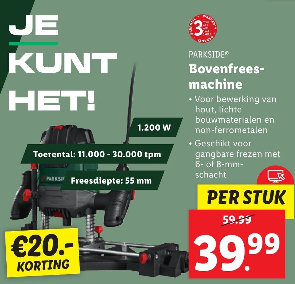 Parkside Bovenfreesmachine Aanbieding Bij Lidl