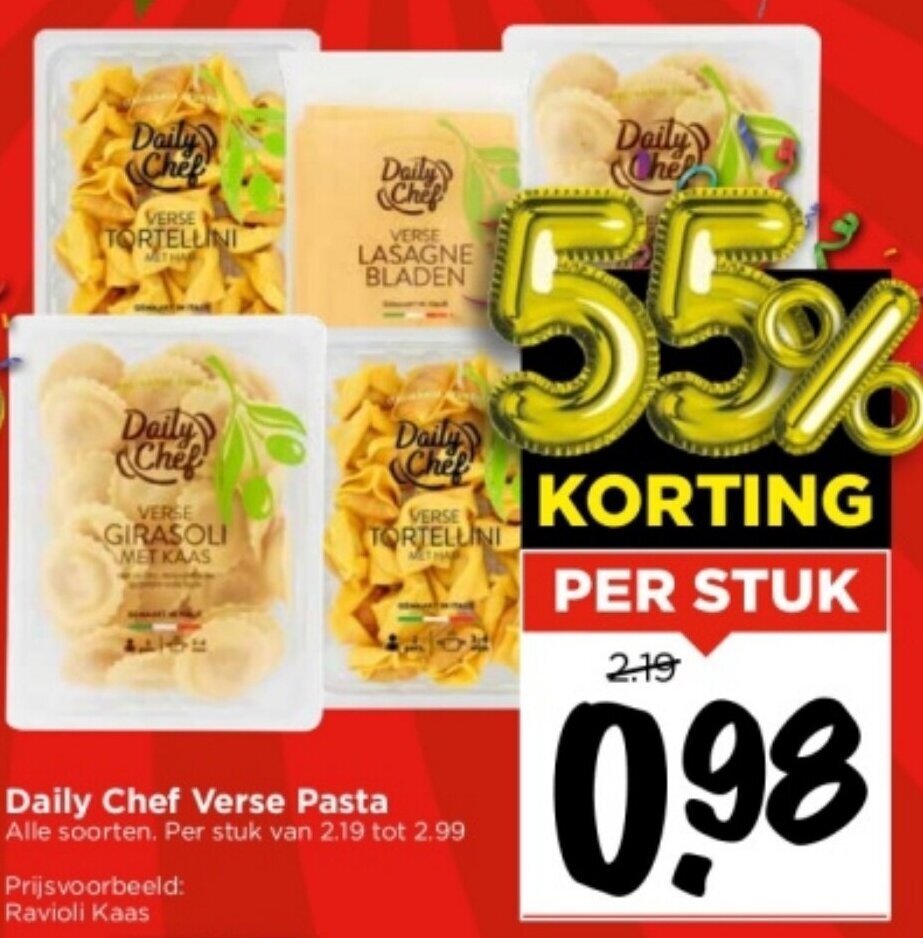 Daily Chef Verse Pasta Alle Soorten Aanbieding Bij Vomar