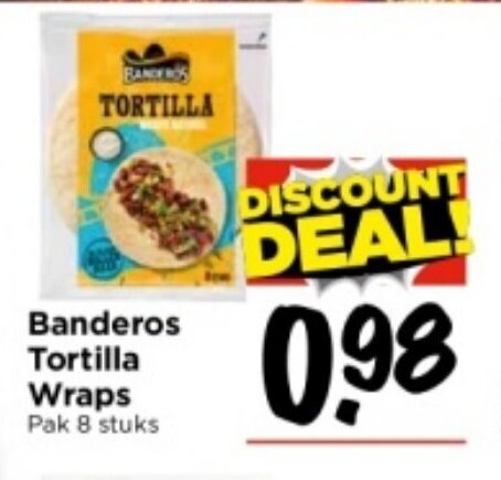 Banderos Tortilla Wraps Pak 8 Stuks Aanbieding Bij Vomar Voordeelmarkt