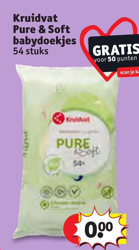 Kruidvat Pure Soft Babydoekjes Stuks Gratis Voor Punten Scan Je