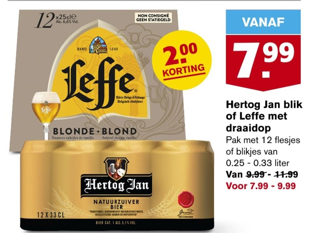 Hertog Jan Blik Of Leffe Met Draaidop Aanbieding Bij Hoogvliet