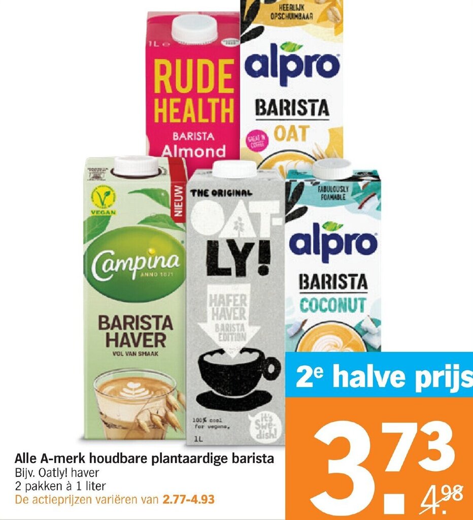 Alle A Merk Houdbare Plantaardige Barista Aanbieding Bij Albert Heijn