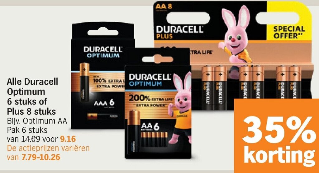 Alle Duracell Optimum Stuks Of Plus Stuks Aanbieding Bij Albert Heijn