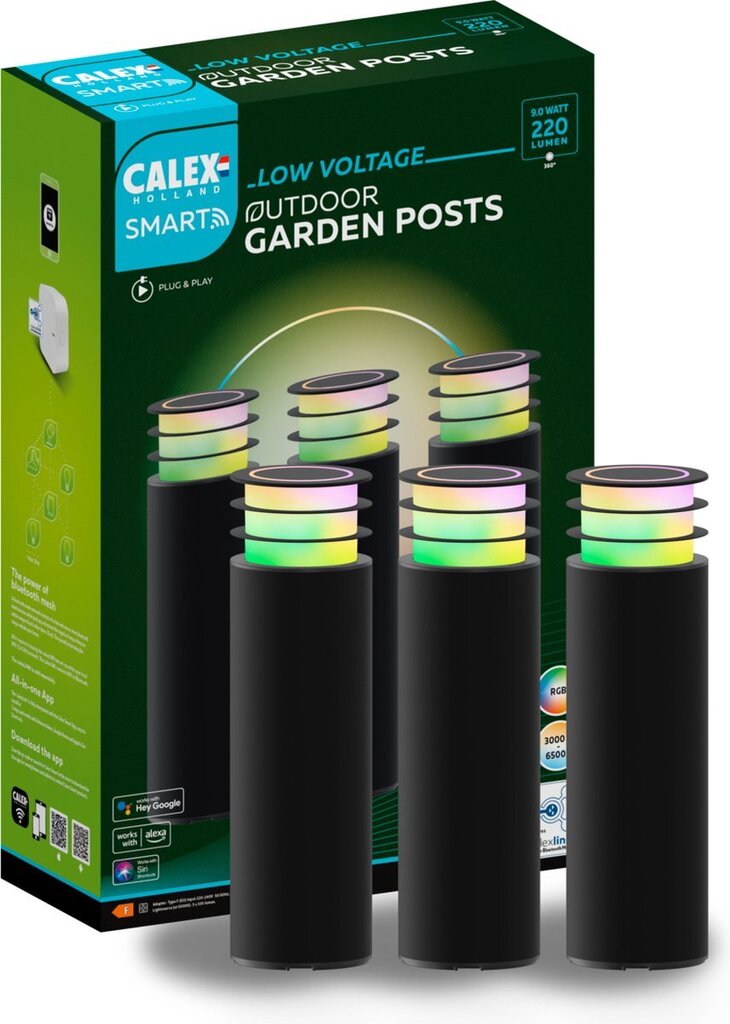 Calex Smart Outdoor 24v Tuinverlichting Set Van 3 Slimme Grondspots