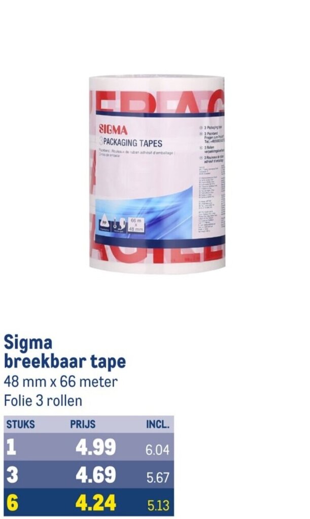 Sigma Breekbaar Tape Aanbieding Bij Makro