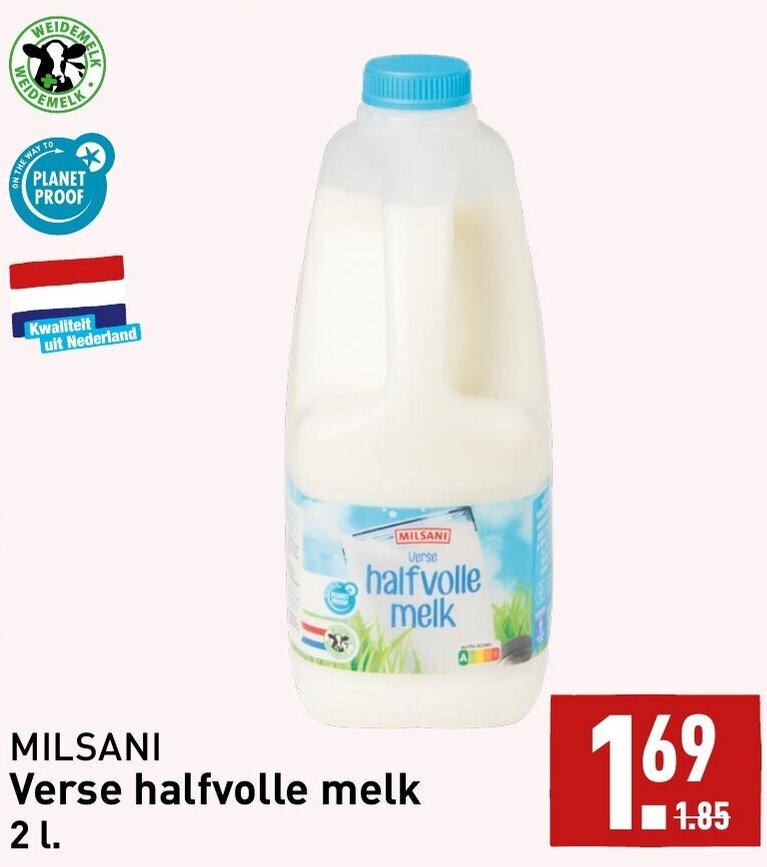 MILSANI Verse Halfvolle Melk 2L Aanbieding Bij ALDI