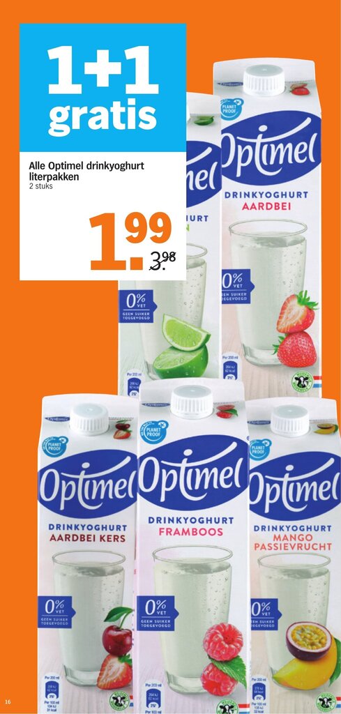 Alle Optimel Drinkyoghurt Literpakken Aanbieding Bij Albert Heijn