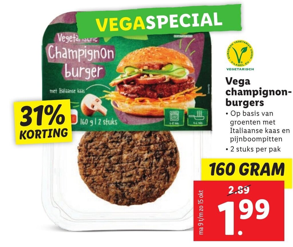 Vega Champignon Burgers G Aanbieding Bij Lidl