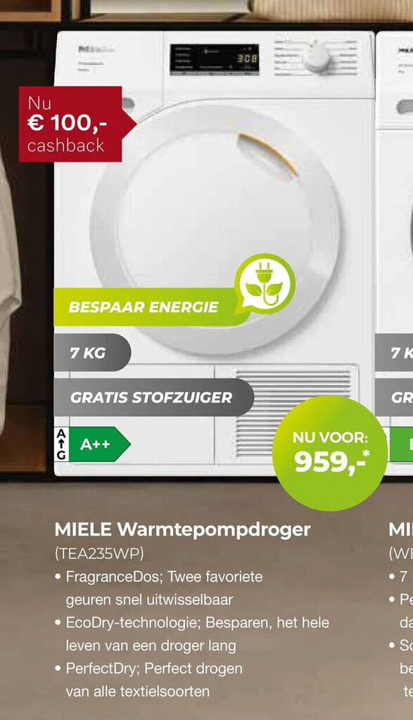 MIELE Warmtepompdroger TEA235WP Aanbieding Bij EP Beerepoot