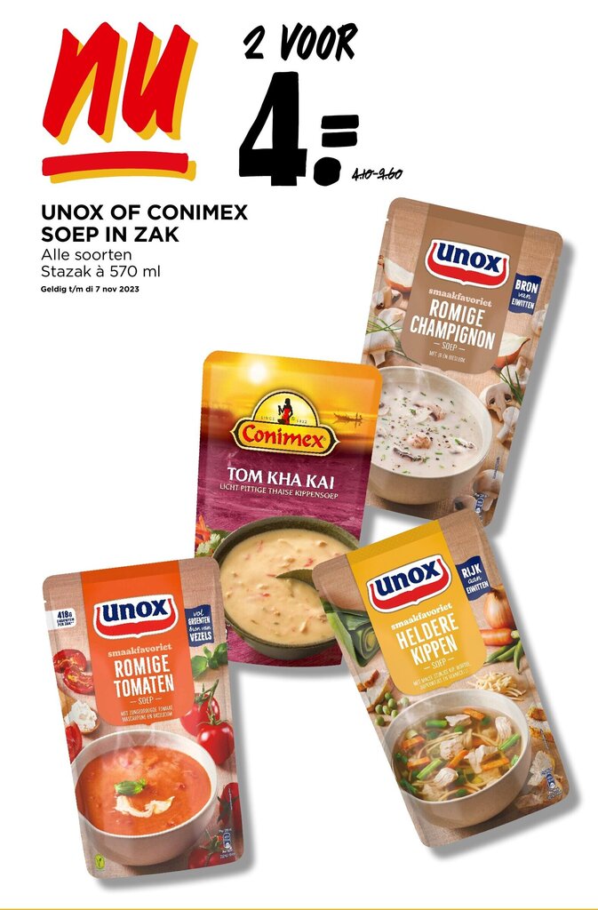 UNOX OF CONIMEX SOEP IN ZAK 570ml Aanbieding Bij Jumbo