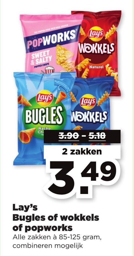 Lay S Bugles Of Wokkels Of Popworks Gram Zakken Aanbieding Bij