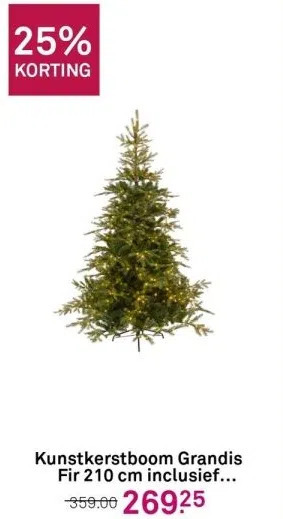 Kunstkerstboom Grandis Fir 210 Cm Inclusief Verlichting Aanbieding Bij