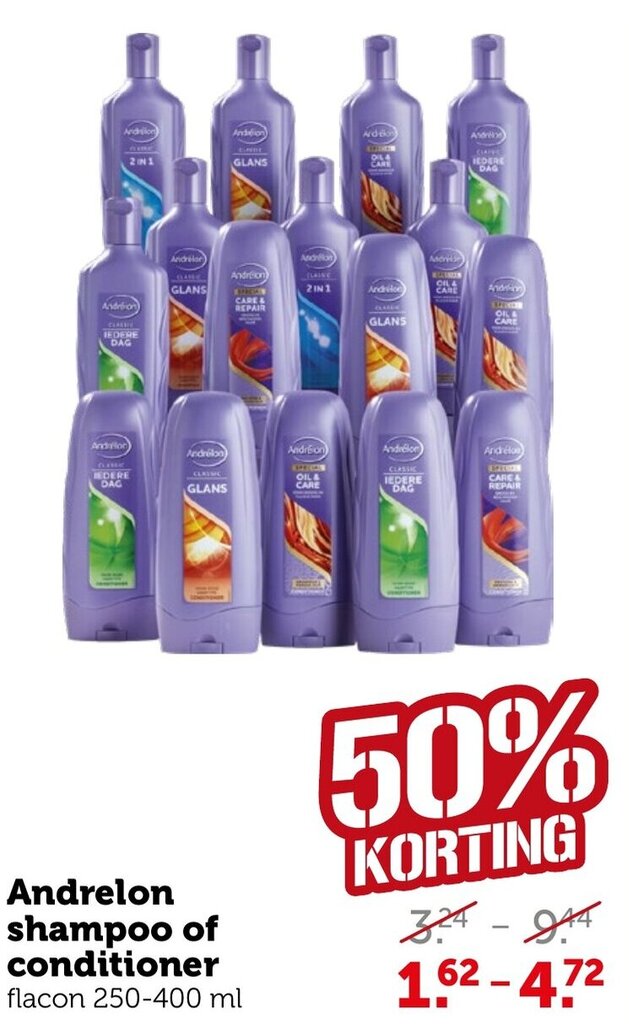 Andrelon Shampoo Of Conditioner Flacon 250 400 Ml Aanbieding Bij Coop