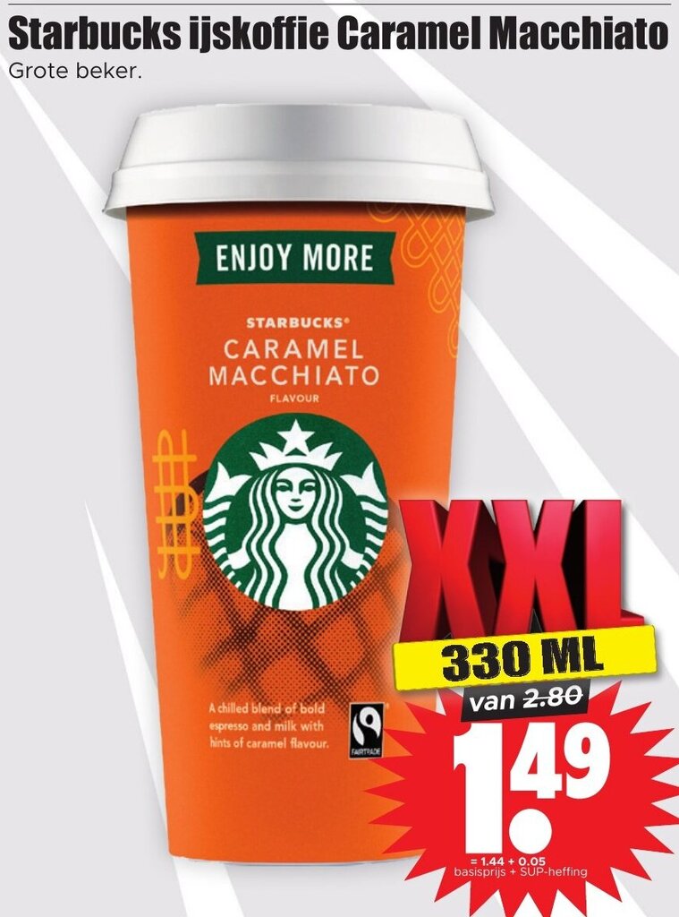 Starbucks Ijskoffie Caramel Macchiato Ml Aanbieding Bij Dirk