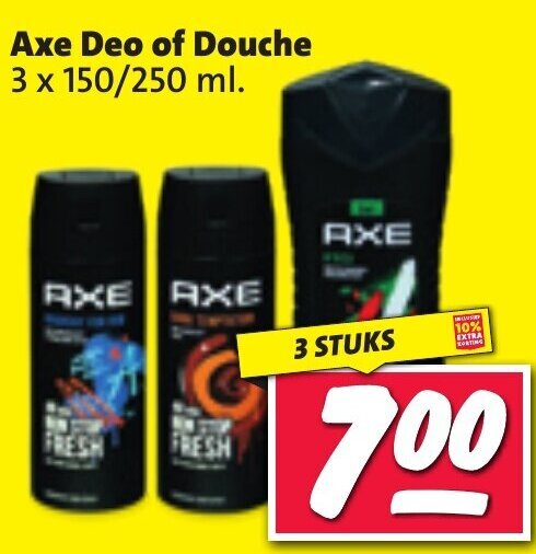 Axe Deo Of Douche 3 X 150 250 Ml Aanbieding Bij Nettorama