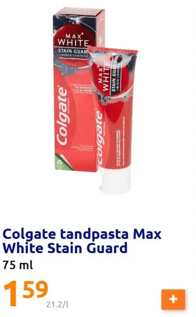 Colgate Tandpasta Max White Stain Guard Ml Aanbieding Bij Action