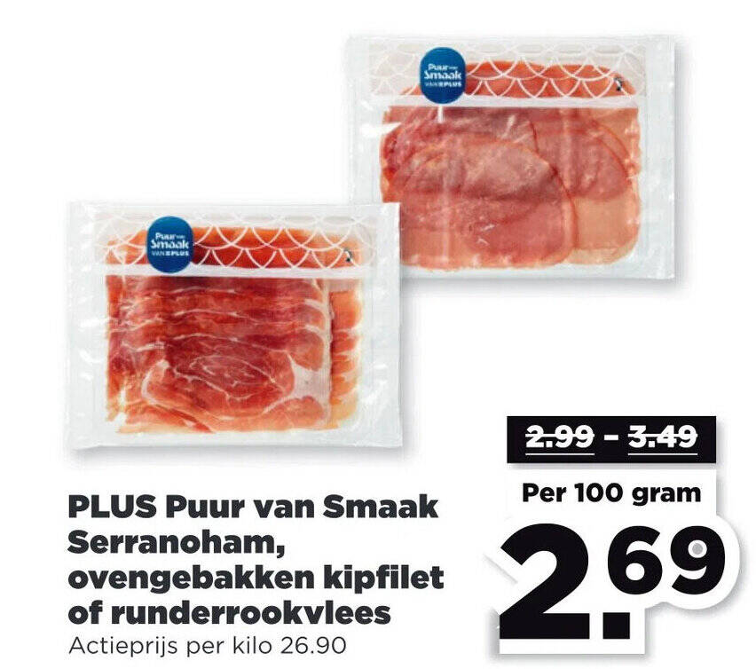 Puur Van Smaak Serranoham Ovengebakken Kipfilet Of Runderrookvlees Per