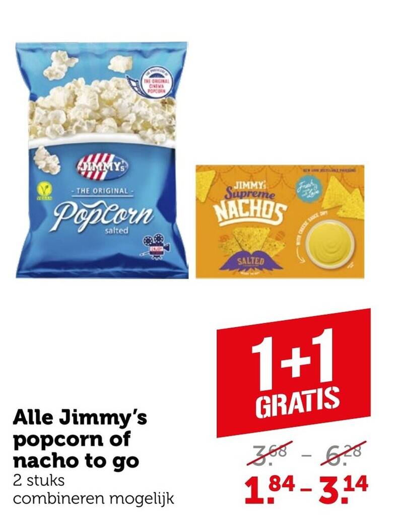 Alle Jimmy S Popcorn Of Nacho To Go Stuks Aanbieding Bij Coop