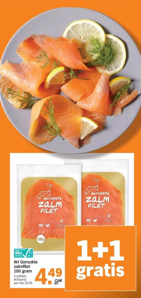 Ah Gerookte Zalmfilet 100 Gram Aanbieding Bij Albert Heijn