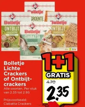 Bolletje Lichte Crackers Of Ontbijtcrackers Aanbieding Bij Vomar