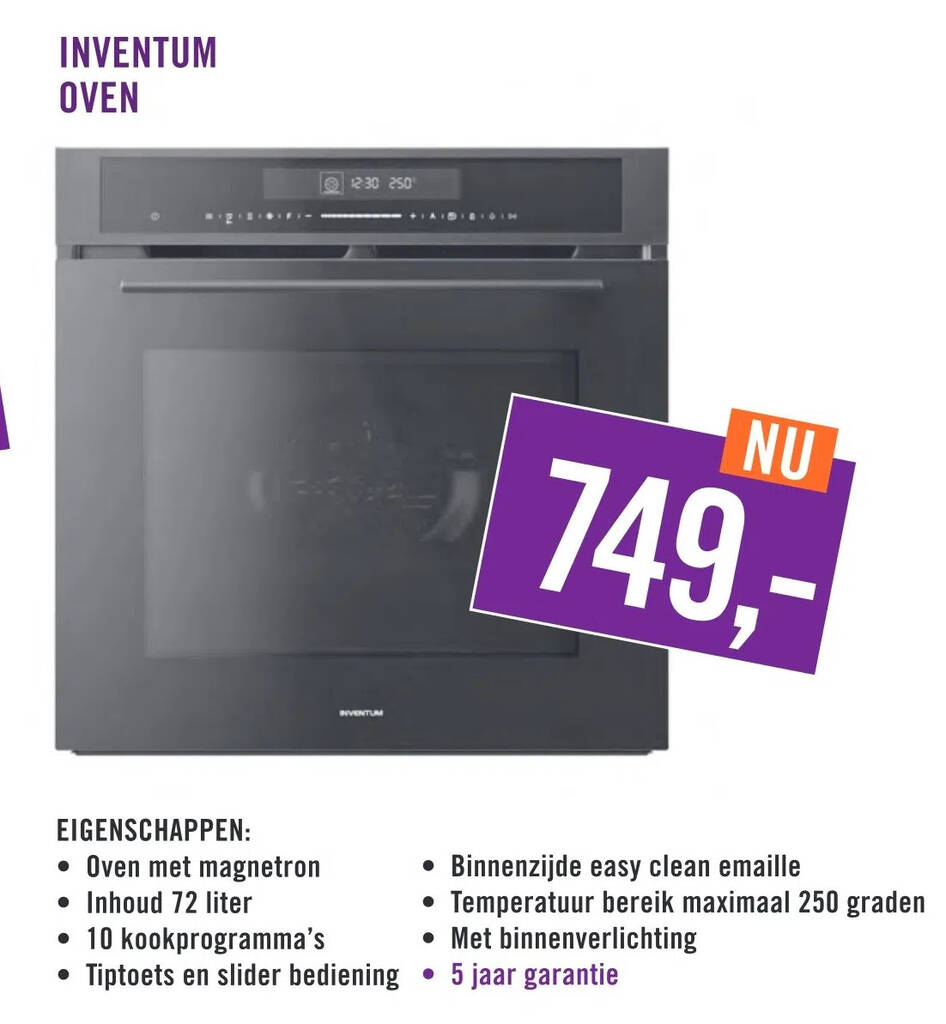 Inventum Oven 12 30 250 Aanbieding Bij Keukendepot