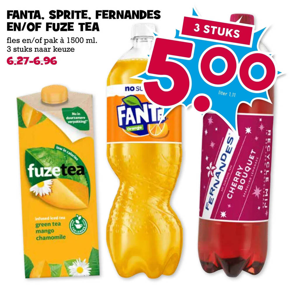 Fanta Sprite Fernandes En Of Fuze Tea Aanbieding Bij Boon S Markt