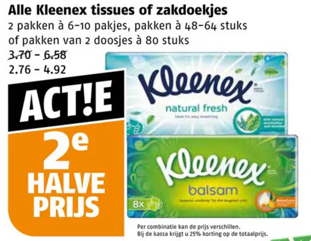 Alle Kleenex Tissues Of Zakdoekjes Aanbieding Bij Poiesz