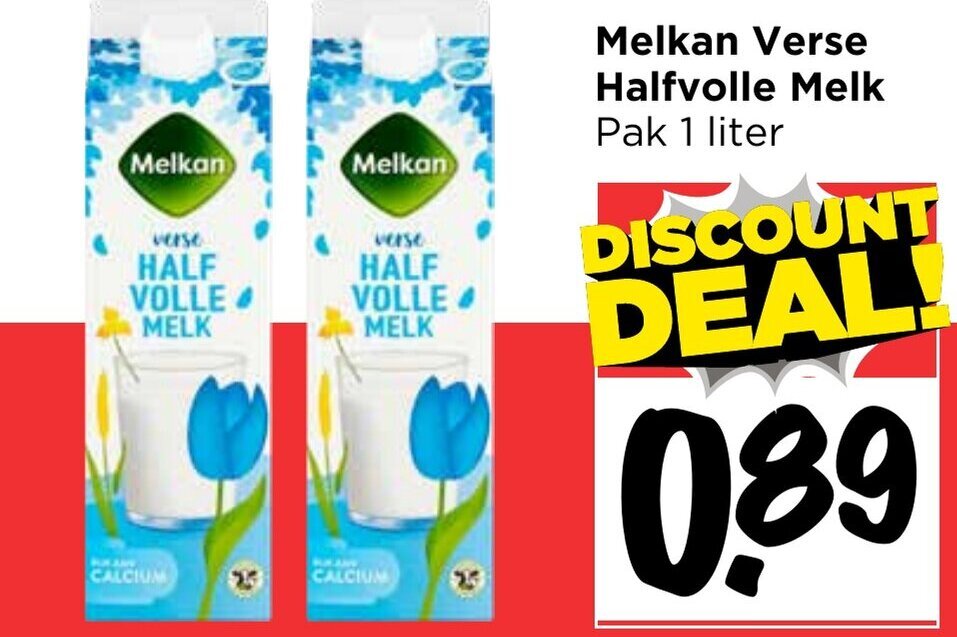 Melkan Verse Halfvolle Melk Liter Aanbieding Bij Vomar