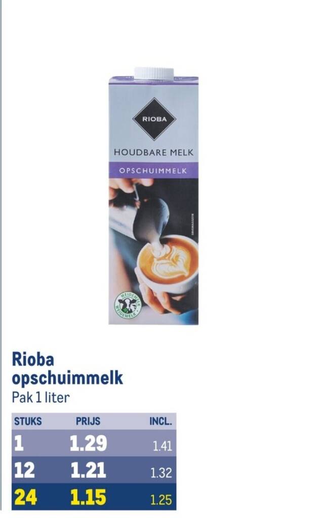 Rioba Opschuimmelk Aanbieding Bij Makro