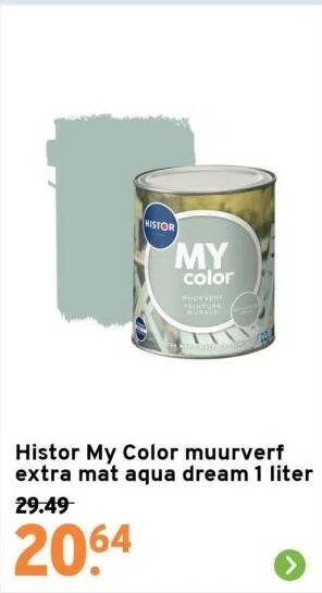 Histor My Color Muurverf Extra Mat Aqua Dream 1 Liter Aanbieding Bij GAMMA