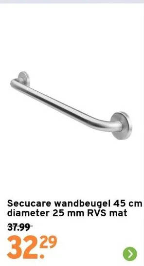 Secucare Wandbeugel 45 Cm Diameter 25 Mm Rvs Mat Aanbieding Bij GAMMA