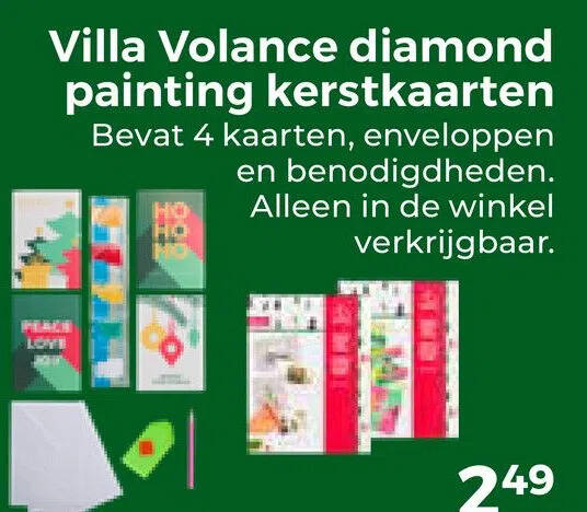 Villa Volance Diamond Painting Kerstkaarten Aanbieding Bij Trekpleister