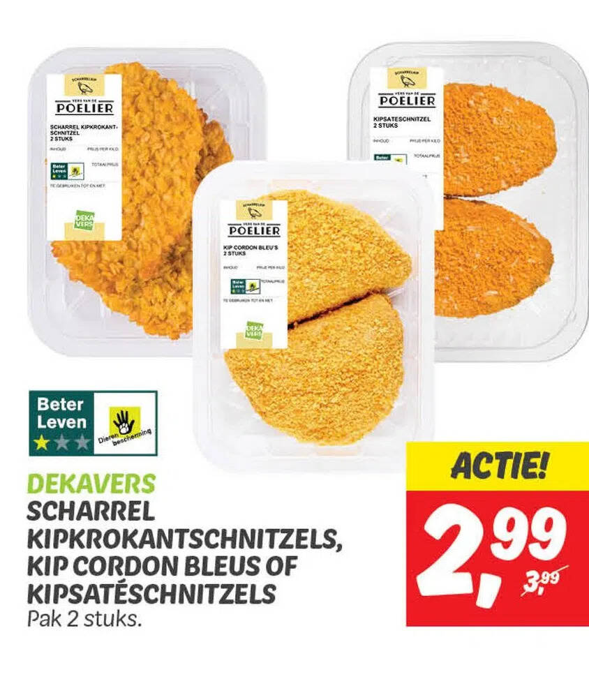 Scharrel Kipkrokantschnitzels Kip Cordon Bleus Of Kipsat Schnitzels