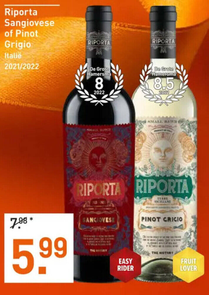 Riporta Sangiovese Of Pinot Grigio Aanbieding Bij Gall Gall