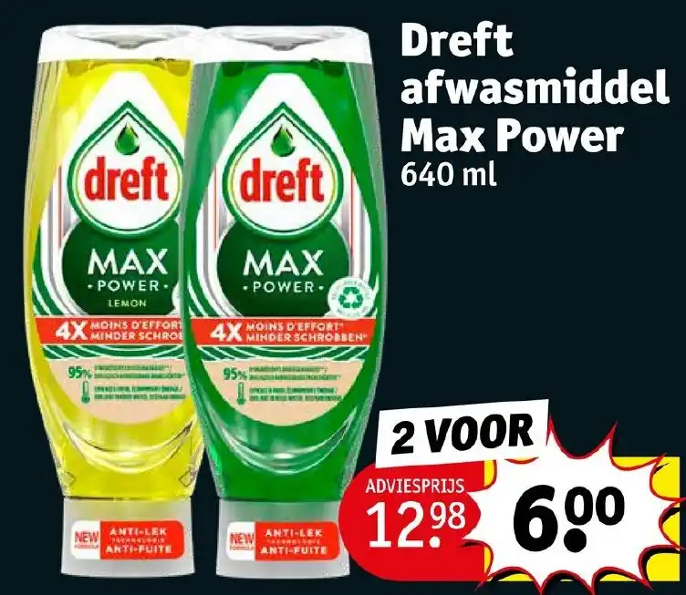 Dreft Afwasmiddel Max Power Ml Aanbieding Bij Kruidvat