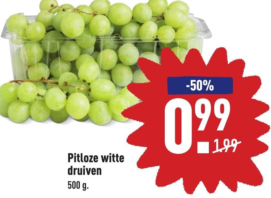 Pitloze Witte Druiven G Aanbieding Bij Aldi